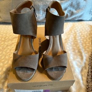 Suede wedge sandals